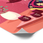 茶日本の湯クレーン ポスター (角)