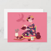 茶日本の湯クレーン ポストカード (正面/裏面)