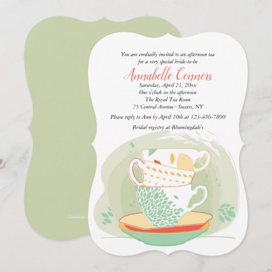 茶時間招待状 招待状 (正面/裏面)