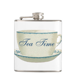 茶時間青いティーカップ フラスク