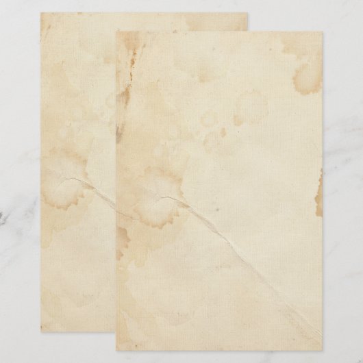 茶染めの古い紙文具 便箋 (正面/裏面)