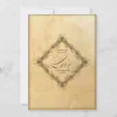 茶染色ヴィンテージ卒業お祝いアンティーク 招待状 (裏面)