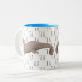茶海動物の水の色シーライオン ツートーンマグカップ (正面左)