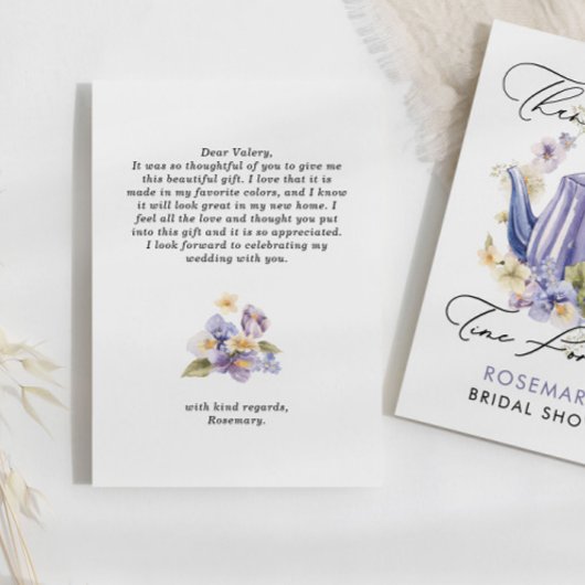 茶湯カラーフローラブライダルシャワー サンキューカード