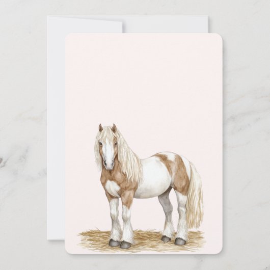 茶白の馬の誕生日 招待状 (裏面)