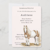 茶白の馬の誕生日 招待状 (正面)