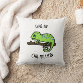 茶百万カメレオンおもしろいプリン クッション (ブランケット)