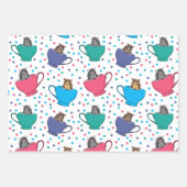 茶碗で砂糖が滑カラフルる ラッピングペーパーシート (正面3)