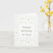 茶紙吹雪水色ドット誕生日カード カード (黄色い花)