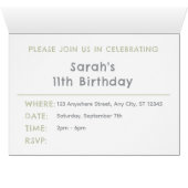 茶紙吹雪水色ドット誕生日招待状 (内部横(下))