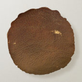 茶素朴フェイク革 ラウンドクッション (裏面)