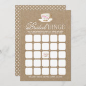 茶素朴モダンパーティービンゴ |ブライダルシャワー (正面/裏面)