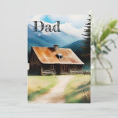 茶素朴色と青の水の色の父の日 カード (スタンド正面)