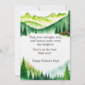 茶素朴色と青の水の色の父の日 カード (裏面)