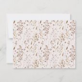 茶素朴花葉フローラ植物模様 ノートカード (裏面)