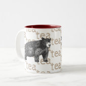 茶素朴芸術的コーヒーブラックベア ツートーンマグカップ (正面左)