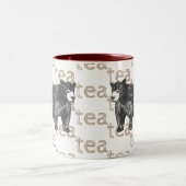 茶素朴芸術的コーヒーブラックベア ツートーンマグカップ (中央)