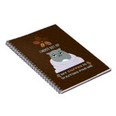 茶色いおもしろい背景に不機嫌な猫好き ノートブック (右側)