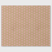 茶色いかだ上の淡い夏のフェイクピンク素朴のドット ラッピングペーパー (フラット)