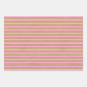 茶色いかだ上の軽い夏のピフェイクンク素朴ライン ラッピングペーパーシート (正面)