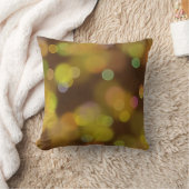 茶色いアクセントPに金色のクリスマスパターン クッション (ブランケット)