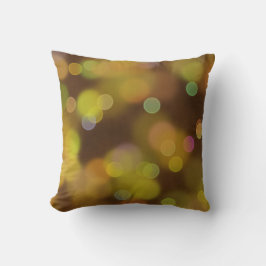 茶色いアクセントPに金色のクリスマスパターン クッション