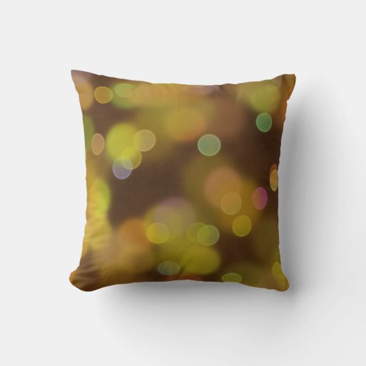 茶色いアクセントPに金色のクリスマスパターン クッション (正面)