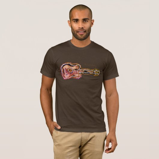 茶色いギタ動揺してーイメージ Tシャツ (正面フル)