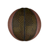 茶色いスパイラルライオンの頭模様、 ミニバスケットボール (縦)