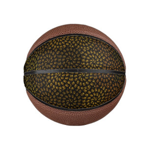 茶色いスパイラルライオンの頭模様、 ミニバスケットボール