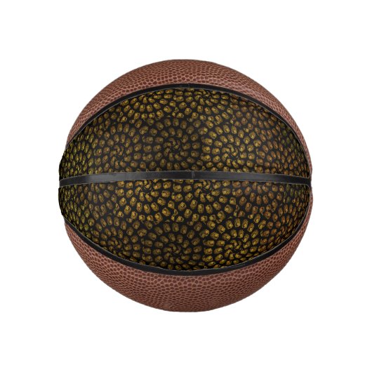 茶色いスパイラルライオンの頭模様、 ミニバスケットボール (正面)