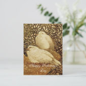 茶色いセピアの白い鳩 シーズンポストカード (スタンド正面)