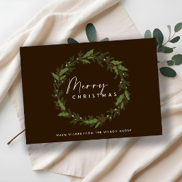 茶色いチ企業のックホリーベリーリースクリスマス シーズンカード