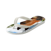 茶色いベイホースのチューリップ キッズビーチサンダル (アングル)