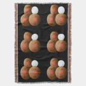 茶色いヴィンテージの芝生のボウル スローブランケット (正面縦)