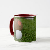 茶色いヴィンテージの芝生鉢とジャック マグカップ (正面左)