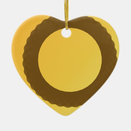 茶色い地球の抽象芸術 セラミックオーナメント (正面)