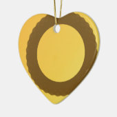 茶色い地球の抽象芸術 セラミックオーナメント (左)