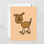 茶色い子犬Tシャツとギフト ポストカード (正面/裏面)