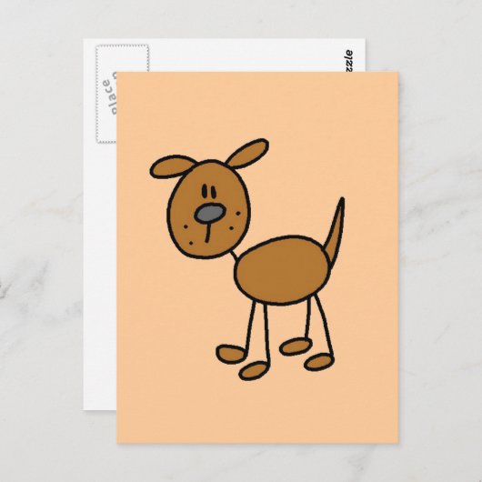 茶色い子犬Tシャツとギフト ポストカード (正面/裏面)