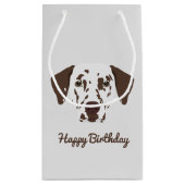 茶色い斑点のあるダルマチアン犬 スモールペーパーバッグ (裏面)