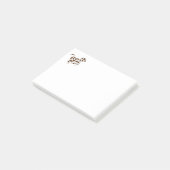 茶色い斑点のある牛の形 ポストイット (アングル)