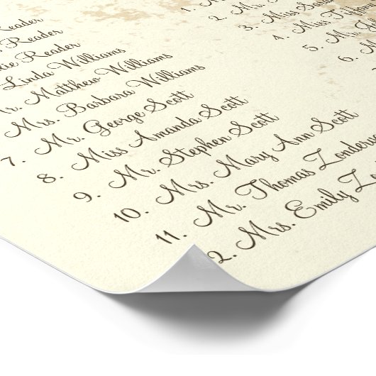 茶色い旋回ツリーの座席表12表 ポスター (角)