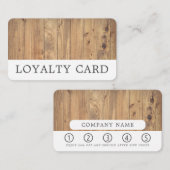 茶色い木製の板素朴、 ロイヤリティカード (正面/裏面)