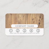 茶色い木製の板素朴、 ロイヤリティカード (裏面)