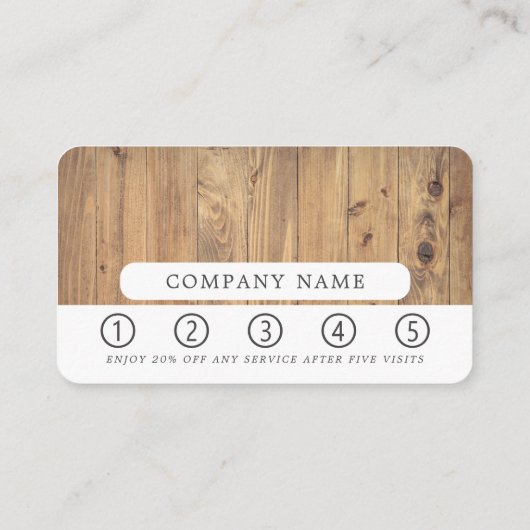 茶色い木製の板素朴、 ロイヤリティカード (裏面)