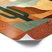 茶色い枠の砂漠のアートグリッド – 幾何学模様 ポスター (コーナー)