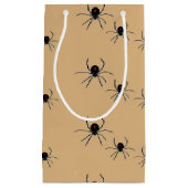 茶色い模様のクモ スモールペーパーバッグ (正面)