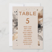 茶色い灰色の水色の秋結婚のシーティングチャート 招待状 (正面)