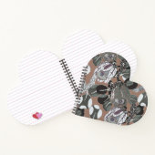 茶色い灰色の花の柄 ノートブック (内部)